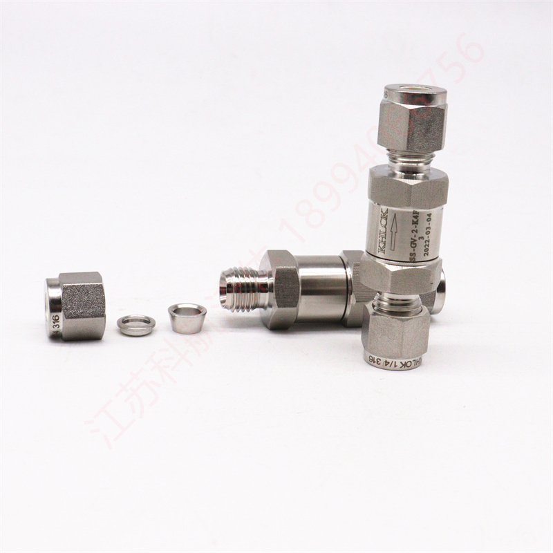 316L不锈钢气体管路KHLOK单向阀止回阀，气体输送的坚固卫士 